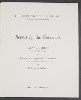 Annual Report and Accounts 1960-61 (Flyleaf, Page 1, Version 1)