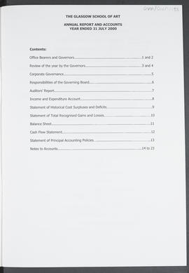 Annual Report 1999-2000 (Flyleaf, Page 1)