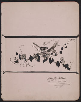 Sheet from a folio of various studies, photos and poems