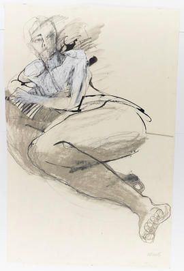 Drawing of reclining nude figure