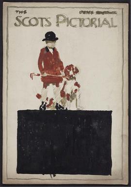 Design for The Scots Pictorial - huntsman with dog