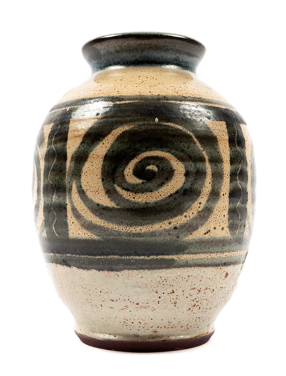 Small vase with green swirls · c1960s-1970s