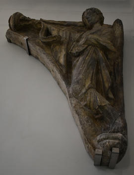 Plaster cast of a spandrel showing censing angel