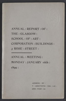 Annual Report 1897-98 (Front cover, Version 1)