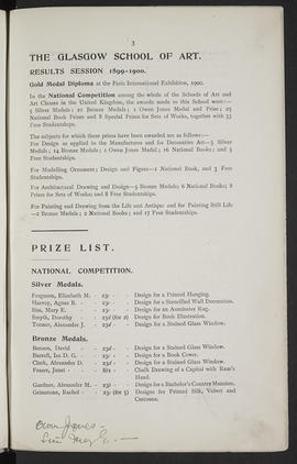 Prize List 1899-1900 (Page 3)
