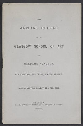Annual Report 1890-91 (Front cover, Version 1)