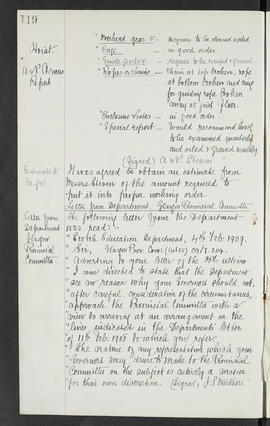 Minutes, Sep 1907-Mar 1909 (Page 119, Version 1)