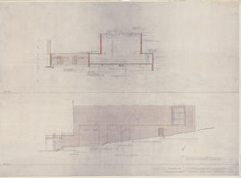 (5) Section A-A, and south elevation: 1/8"