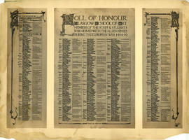 Print of the First World War Roll of Honour of The Glasgow School of Art