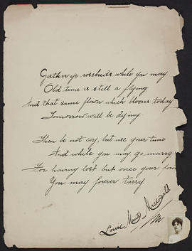 Sheet from a folio of various studies, photos and poems