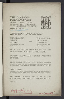 Appendix to prospectus 1916-1917 (Page 1)