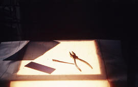 Slide of glass and tools
