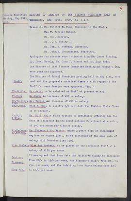 Minutes, May 1909-Jun 1911 (Page 9, Version 1)