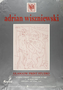 Poster for Adrian Wiszniewski Exhibition, Glasgow