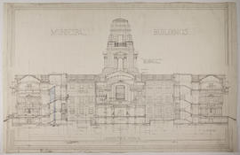 Diploma design: Municipal buildings - longitudinal section