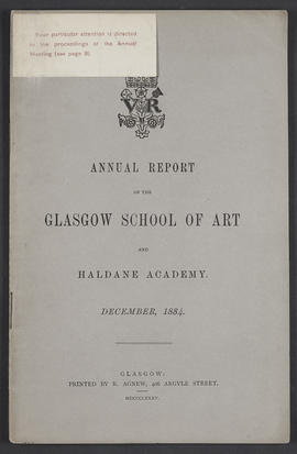 Annual Report 1883-84 (Front cover, Version 1)