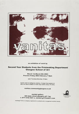 Poster for an exhibition entitled 'Vanitas'