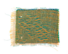 Weaving sample on card (Version 1)