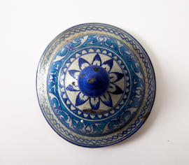 Large blue ornamental vase with lid (Version 4)