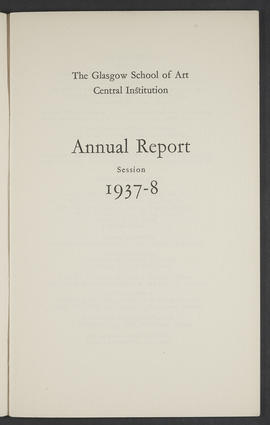 Annual Report 1937-38 (Flyleaf, Page 2, Version 1)