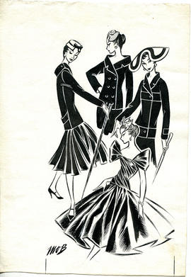Fashion Illustrations and associated Press Cuttings by Margaret Oliver Brown (Part 12)