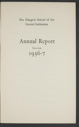 Annual Report 1936-37 (Flyleaf, Page 2, Version 1)