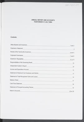 Annual Report 2003-2004 (Flyleaf, Page 1, Version 1)