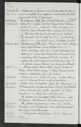 Minutes, Sep 1907-Mar 1909 (Page 73)