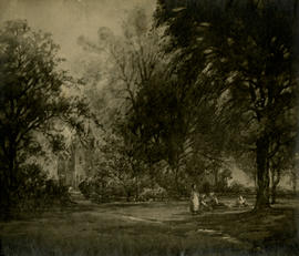 Photograph of Tollcross Park view painting