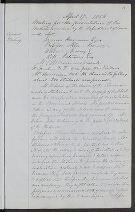 Minutes, Apr 1854-Mar 1882 (Page 11, Version 1)