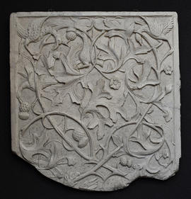 Plaster cast of panel decorated with birds, thistles and foliage (Version 2)