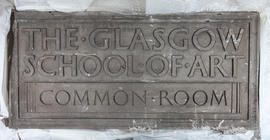Sandstone plaque - The Glasgow School of Art Common Room