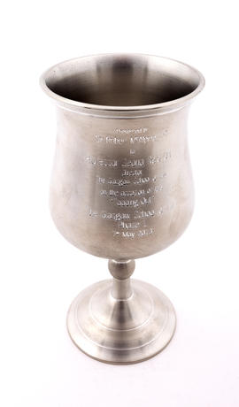 Pewter goblet related to the Reid Building (Version 1)