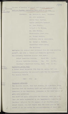 Minutes, Oct 1916-Jun 1920 (Page 100, Version 1)