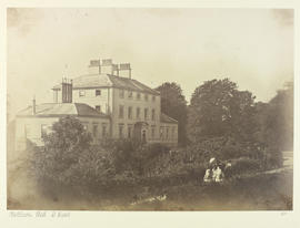 Closeburn Hall, home of D. Baird, 2 women and 2 children in grounds