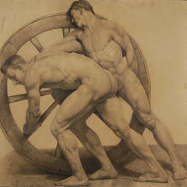 Male nudes with wheel (Version 3)