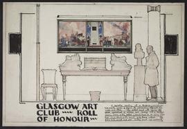 Sketch design for proposed Roll of Honour, Glasgow Art Club