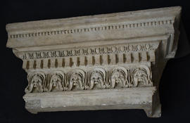 Plaster cast of cornice frieze decorated with bands of ornament and masks (Version 2)