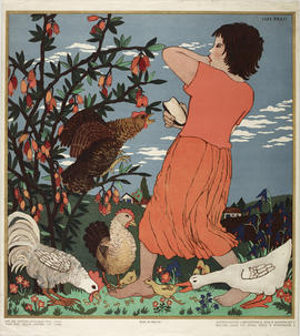 Poster of girl with hens and geese