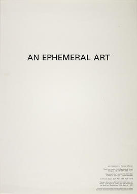 Poster for 'An Ephemeral Art - Installation by Tamara Krikorian', Glasgow