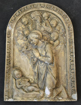 Plaster cast of Virgin adoring the Child, with God the Father and angels (Version 2)