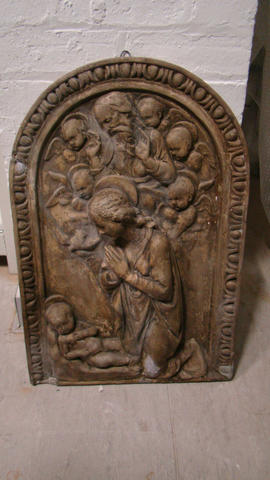 Plaster cast of Virgin adoring the Child, with God the Father and angels (Version 1)
