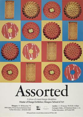 Poster for an exhibition entitled 'Assorted: A Show Of Mixed Design Disciplines'
