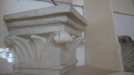 Plaster cast of capital with scroll ornament (Version 1)