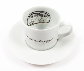 We are Happy cup and saucer (Version 1)