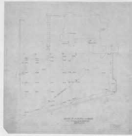 Plan showing road sewer & ground levels: 1/16=1ft