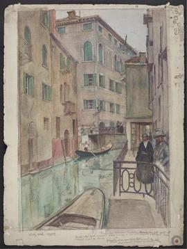 Venice, canal scene with gondolas