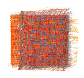 Weaving sample on card (Version 1)