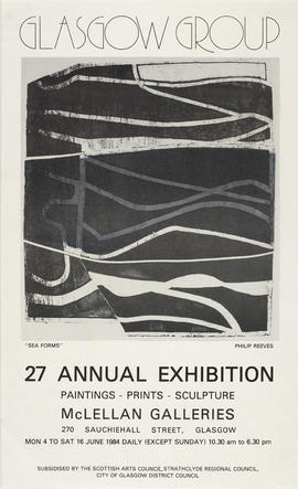 Poster for 'Glasgow Group, 27[th] Annual Exhibition: Paintings - Print - Sculpture', Glasgow