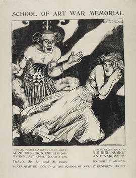 Poster for a performance of 'Le Dieu Nusku' and 'Narcissius'